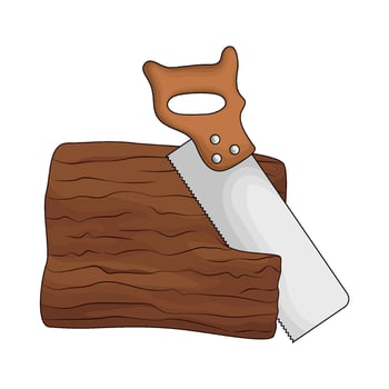 saw cut wooden plank vector