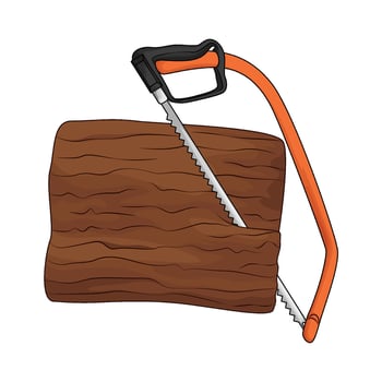 illustration of saw cuts wood planks vector