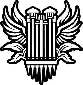 A glyph style icon of organ pipes tattoo vector