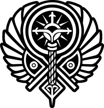 A filled style icon of moses staff symbol vector