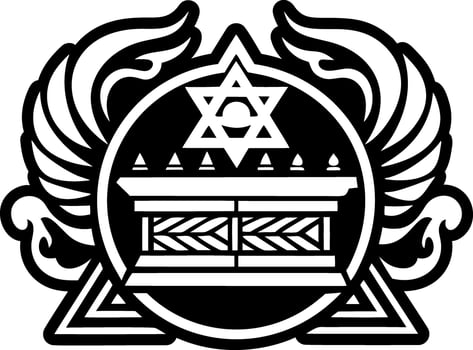 A solid style icon of ark covenant tattoo vector