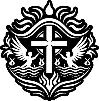 A filled style icon of baptism ritual tattoo vector