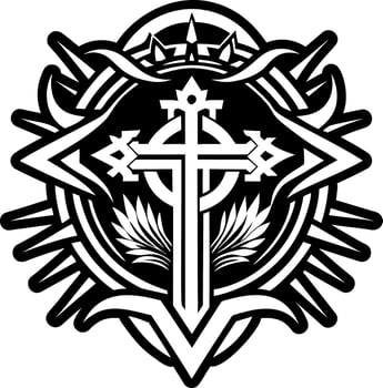 A solid style icon of calvary cross symbol vector