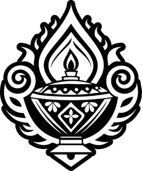 A solid style icon of sacred lamp tattoo vector