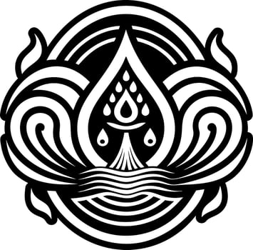 A filled style icon of living water tattoo vector