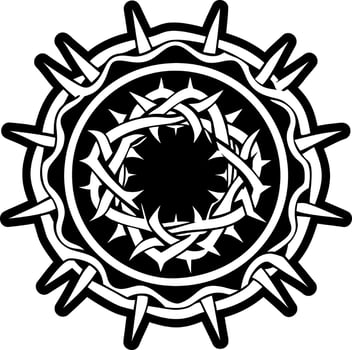 A glyph style icon of thorns symbol vector