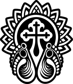 A filled style icon of divinity tattoo vector
