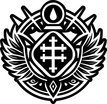 A glyph style icon of angelic symbol tattoo vector