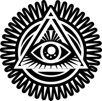 A filled style icon of god eye tattoo vector