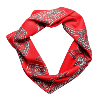 Elegant Red Bandana with Intricate Pattern in a Stylish Layout png