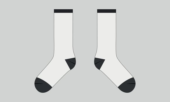 Socks technical drawing template vector