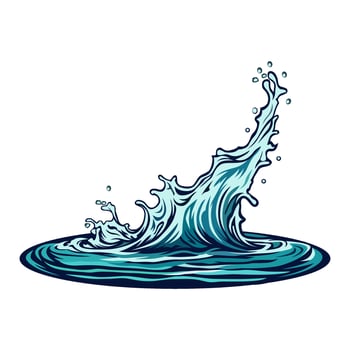 cool water splash fishing illustration logo image t shirt vector