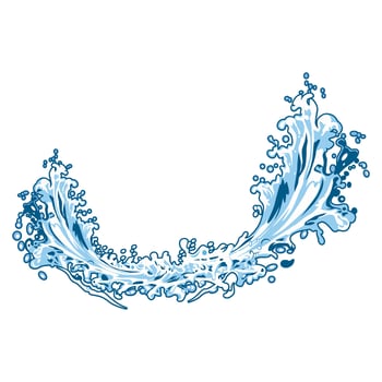 water splash wave rolling upwards fishing illustration logo image t shirt vector