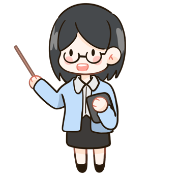Cartoon female teacher holding a pointer and pointing png