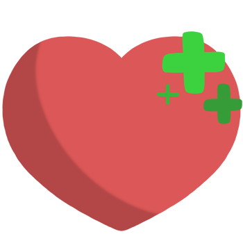 a heart with a green cross on it png