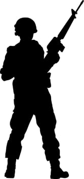 Soldier Silhouette with Rifle vector
