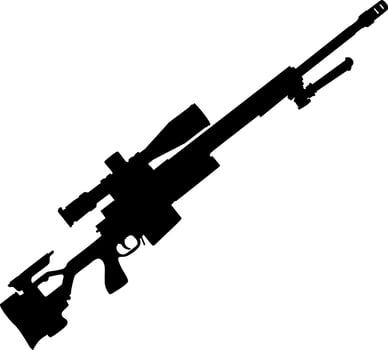 Silhouette of a Sniper Rifle vector