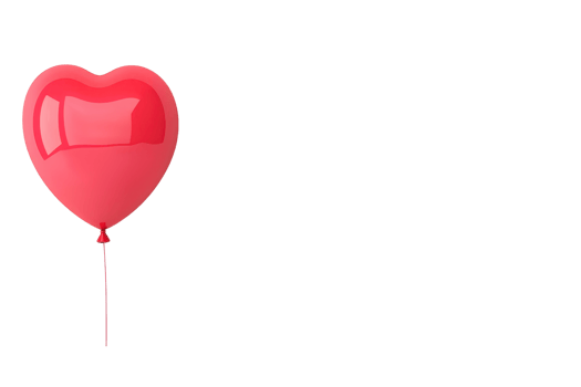 A vibrant red heart shaped balloon floats against plain background, symbolizing love and celebration. glossy surface reflects light, adding cheerful and festive touch to any occasion png