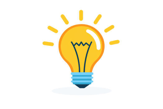 A bright, glowing light bulb illustration with rays symbolizing creativity and innovation. bulb is depicted with simple, clean design, emphasizing ideas and inspiration png