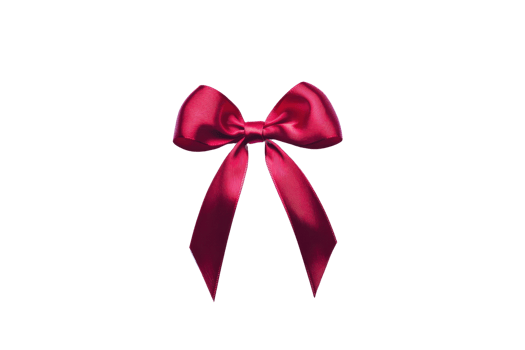 A vibrant red satin bow with long tails, perfect for gift wrapping or decoration, isolated on transparency background. bow glossy texture and elegant design make it ideal for festive occasions png