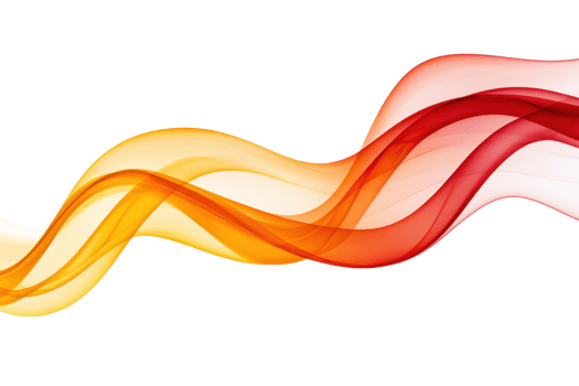 An Abstract flowing waves in vibrant red, orange, and yellow hues create dynamic and energetic visual effect. smooth curves and transparent layers add depth and movement to design png