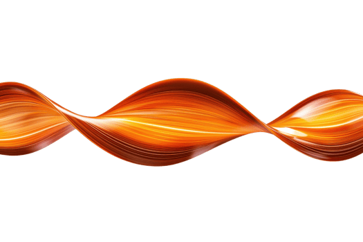 A dynamic, abstract orange wave pattern with smooth curves and vibrant energy on transparency background. flowing design creates sense of movement and fluidity, perfect for modern digital art png