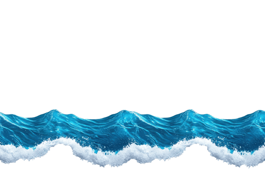 A seamless pattern of vibrant blue ocean waves with white foam, creating dynamic and refreshing design. waves appear lively and energetic, perfect for aquatic themed projects png