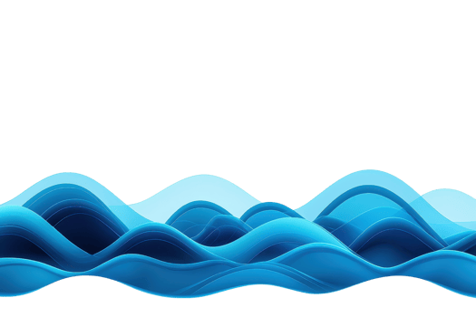 An Abstract blue wave pattern with layered curves creating dynamic and fluid design. image features various shades of blue, giving sense of movement and depth, ideal for backgrounds or artistic png