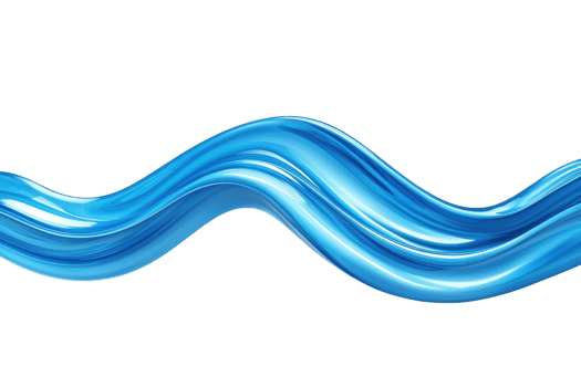 A dynamic, flowing blue wave pattern on transparency background, showcasing fluidity and movement. abstract design evokes sense of calm and energy simultaneously png