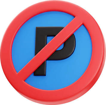 A no parking sign on a black background png
