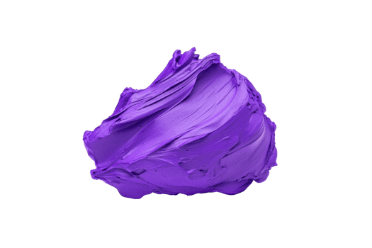 A vibrant smear of purple paint with textured surface, isolated on transparency background, showcasing its rich color and artistic texture png