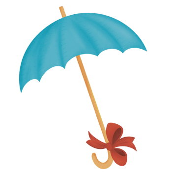 Raining Blue Umbrella png
