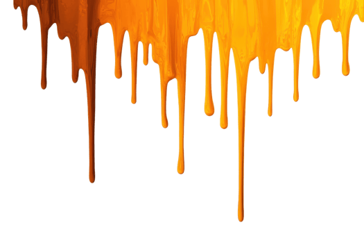 A Dripping orange paint creates vibrant and dynamic effect against transparency background, evoking creativity and energy png