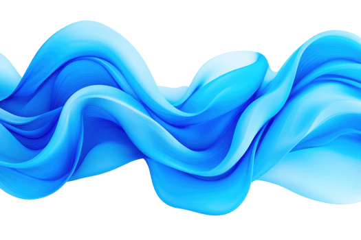 A flowing abstract blue wave pattern creates sense of movement and fluidity, with smooth curves and gradients blending seamlessly. design evokes calming and serene atmosphere png