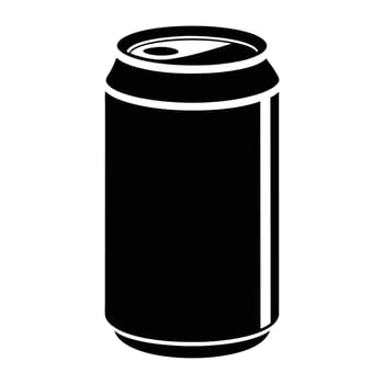 a black and white can of soda on a white background vector