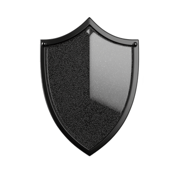 A shiny, reflective shield with sleek, modern design, symbolizing protection and security. shield has glossy surface with subtle texture, giving it futuristic appearance png