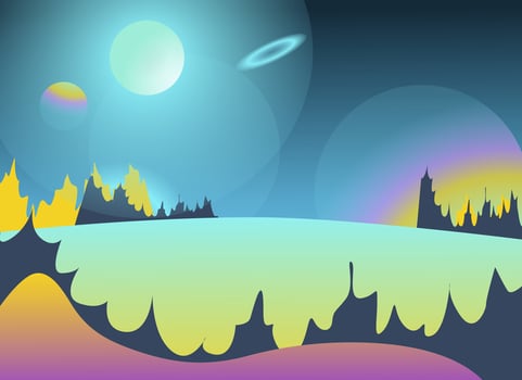 Space. Fantastic alien world. illustration vector