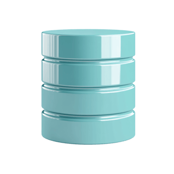 3D rendering of a light blue database server stack on a transparent background Concept of data storage, cloud computing, and information technology png