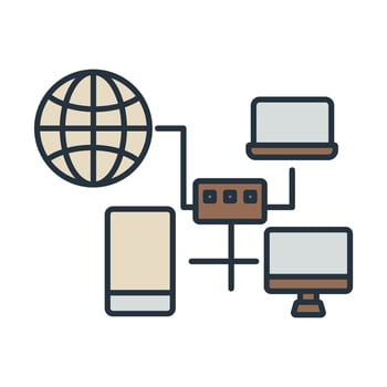 local network icons isolated on White Background. Flat style design vector