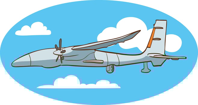 Military UAV flying in the sky vector