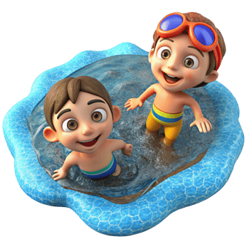 Group Of Children Swimming In Summer Sea png