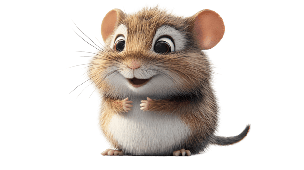 Animated, adorable, cartoon mouse character design. png