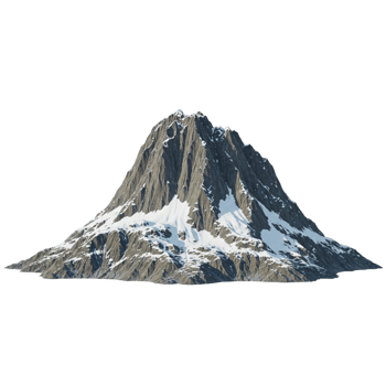 Single mountain with a background removed png
