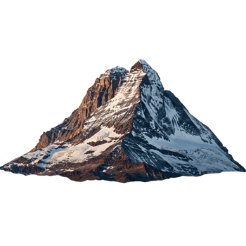 Transparent background showcasing an isolated peak png