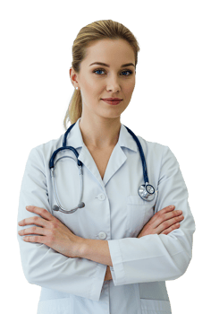 Medical Professional with Stethoscope with folding arms png