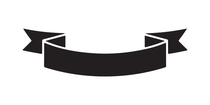 Paper Ribbon black silhouette icon vector