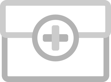 Gray first aid box icon png