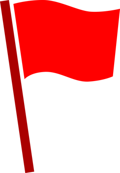 Red flag pole sign icon png