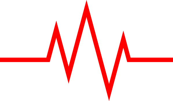 Red line wave pulse heartbeat medical icon png