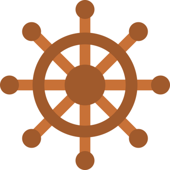 Blue steering wheel ship icon png